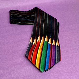 Vintage Crescent Bay Color Pencil Artist Tie 